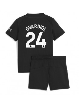 Billige Manchester City Josko Gvardiol #24 Bortedraktsett Barn 2025-26 Kortermet (+ Korte bukser)